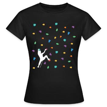 Klettern Evolution Shirt - evo Climbing T Shirt - Frauen T-Shirt - Schwarz - Vorne - AI Model Female 172 dark (172cm)