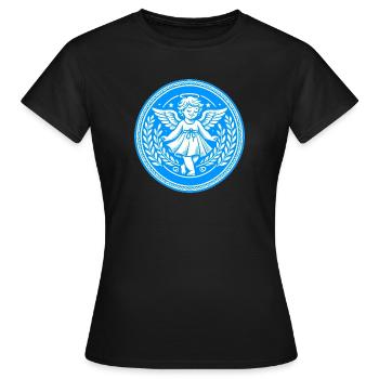 Logo de l’ange gardien - T-shirt Femme - noir - Devant - AI Model Female 172 dark (172cm)