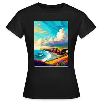 Pembrokeshire Wales Vereinigtes Königreich Vintage Reiseposter WPA - Frauen T-Shirt - Schwarz - Vorne - AI Model Female 172 dark (172cm)