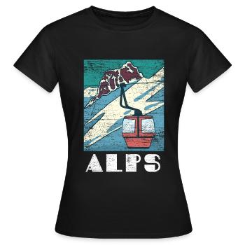 Schwindelfreier Alpen Gipfelsturm - Frauen T-Shirt - Schwarz - Vorne - AI Model Female 172 dark (172cm)