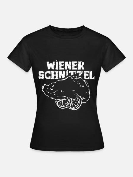 Knuspriges Wiener Schnitzelgericht - Frauen T-Shirt - Schwarz