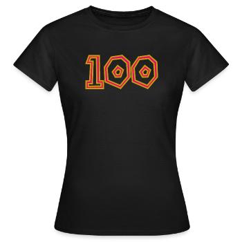 100. 100 YEARS. 100th ANNIVERSARY. 100 BIRTHDAY - Women's T-Shirt - black - Front - AI Model Female 172 dark (172cm)