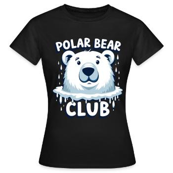Eisbär Club Grafik - Frauen T-Shirt - Schwarz - Vorne - AI Model Female 172 dark (172cm)