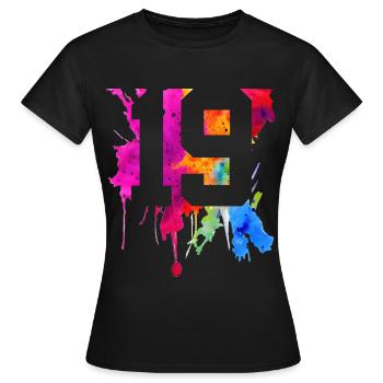 19 JAHRE 19. GEBURTSTAG - Frauen T-Shirt - Schwarz - Vorne - AI Model Female 172 dark (172cm)