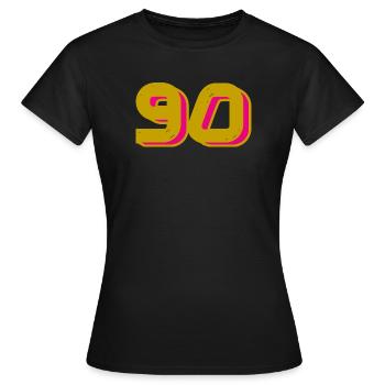 90. 90 YEARS. 90TH ANNIVERSARY. 90TH ANNIVERSARY. - Women's T-Shirt - black - Front - AI Model Female 172 dark (172cm)