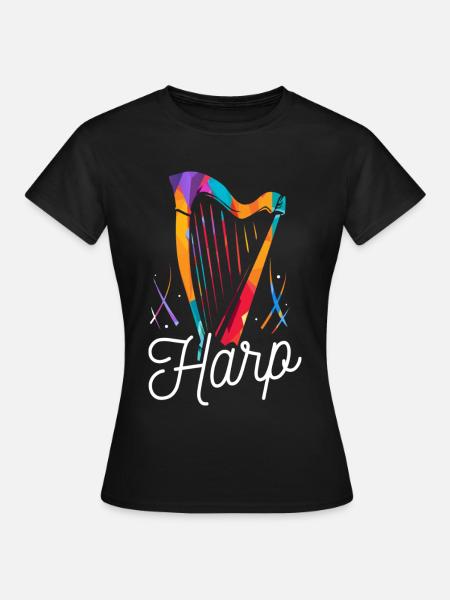 Zauberhafte Harfe Orchesterabend - Frauen T-Shirt - Schwarz