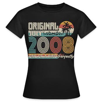 Juli 2008 Geburtstag Juli 2008 Geschenk - Frauen T-Shirt - Schwarz - Vorne - AI Model Female 172 dark (172cm)