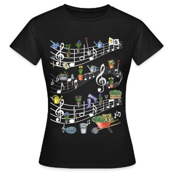 Melodie des Blumengartens - Frauen T-Shirt - Schwarz - Vorne - AI Model Female 172 dark (172cm)