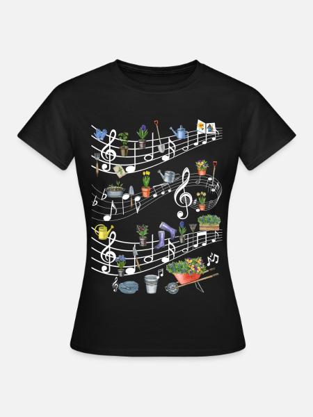Melodie des Blumengartens - Frauen T-Shirt - Schwarz