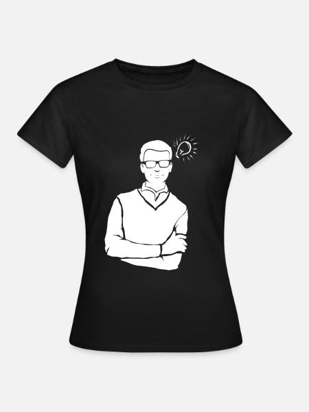 Glühbirne Idee Geistesblitz Geschenk Erfinder - Frauen T-Shirt - Schwarz