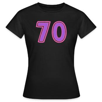 70. 70 YEARS. 70TH ANNIVERSARY. 70TH ANNIVERSARY. - Women's T-Shirt - black - Front - AI Model Female 172 dark (172cm)