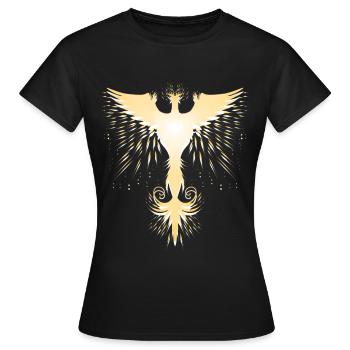 Goldener Phönix Feuervogel - Frauen T-Shirt - Schwarz - Vorne - AI Model Female 172 dark (172cm)