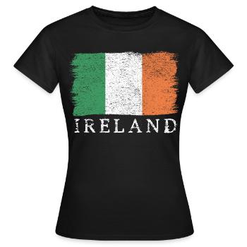Irland Irische Flagge Irlandflagge - Frauen T-Shirt - Schwarz - Vorne - AI Model Female 172 dark (172cm)