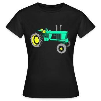 Traktor Trecker - Frauen T-Shirt - Schwarz - Vorne - AI Model Female 172 dark (172cm)