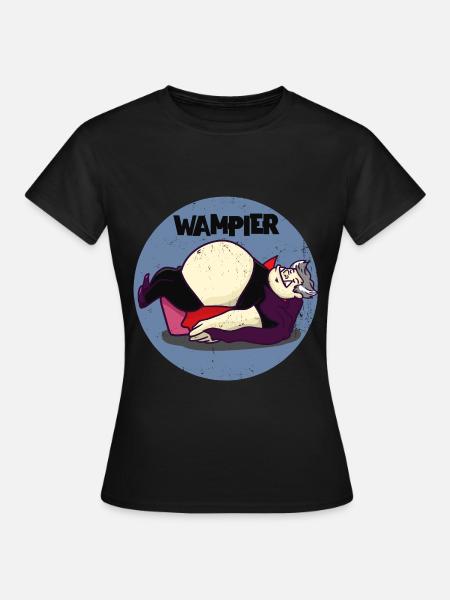 Kugelrunder Wampir Bierbauchwitz - Frauen T-Shirt - Schwarz