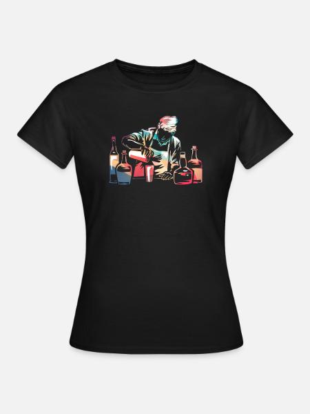 Stilvoller Cocktailmixer Barkeeper - Frauen T-Shirt - Schwarz