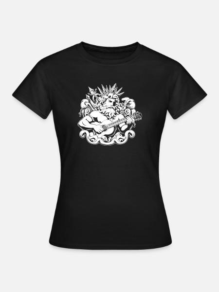 Neptun mit Gitarre - Frauen T-Shirt - Schwarz