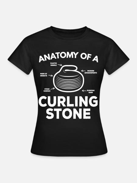 Curling Stein - Frauen T-Shirt - Schwarz