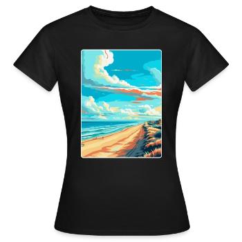 Zandvoort Niederlande Vintage Reiseplakat WPA - Frauen T-Shirt - Schwarz - Vorne - AI Model Female 172 dark (172cm)