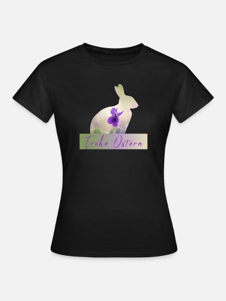 Frohe Ostern Hase - Frauen T-Shirt - Schwarz