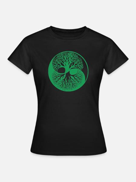 Baum des Lebens - Frauen T-Shirt - Schwarz