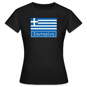Santorin écrit en grec - T-shirt Femme - noir - Devant - AI Model Female 172 dark (172cm)