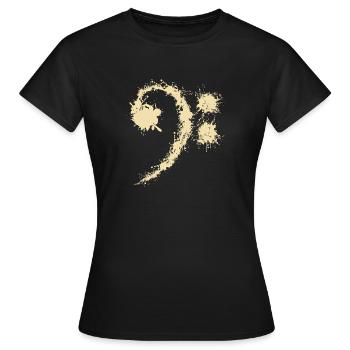 Bass Clef Vintage - Cadeau d'amateurs de musique drôle - T-shirt Femme - noir - Devant - AI Model Female 172 dark (172cm)