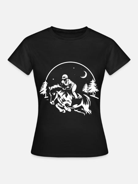 Mutiger Springreiter Hindernissprung - Frauen T-Shirt - Schwarz