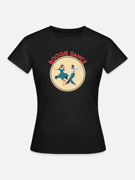 Boogie Woogie Dancer Dancing Paartanz Vintage - Frauen T-Shirt - Schwarz