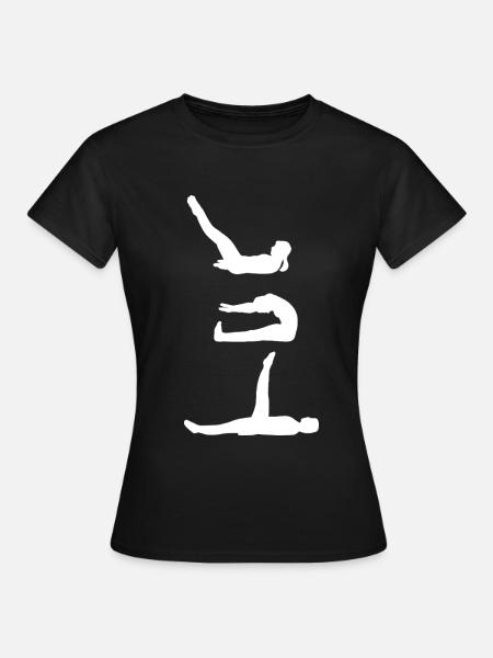 Geschmeidige Pilates Bodenmatte - Frauen T-Shirt - Schwarz