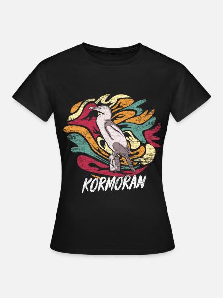 Geschickter Kormoran Fischjäger - Frauen T-Shirt - Schwarz