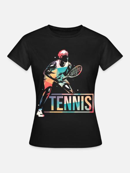 Flinker Tennisspieler Rasentennis - Frauen T-Shirt - Schwarz