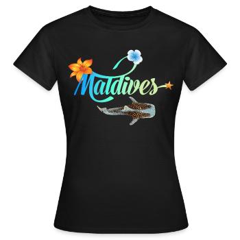 Malediven Tropischer Meeresglanz Walhai Souvenir - Frauen T-Shirt - Schwarz - Vorne - AI Model Female 172 dark (172cm)