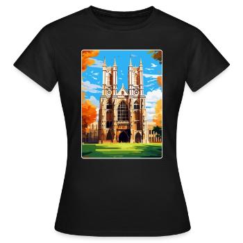 Westminster Abbey London England Großbritannien Reiseplakat - Frauen T-Shirt - Schwarz - Vorne - AI Model Female 172 dark (172cm)