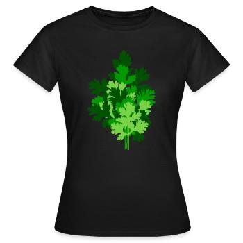 Petersilie groß - Frauen T-Shirt - Schwarz - Vorne - AI Model Female 172 dark (172cm)