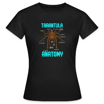 Tarantelspinne Anatomie - Lustiges Diagramm - Frauen T-Shirt - Schwarz - Vorne - AI Model Female 172 dark (172cm)