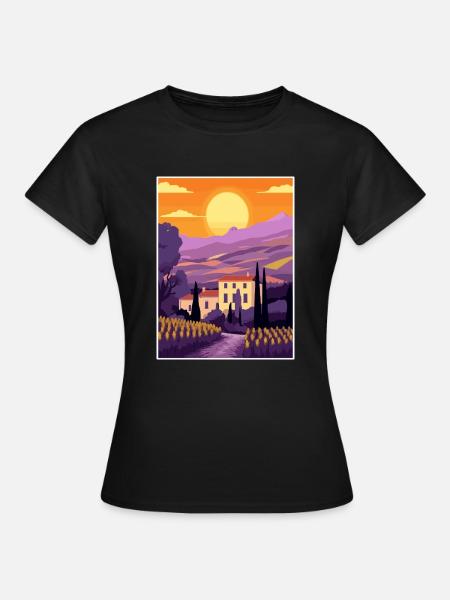 Provence Frankreich Vintage Reiseposter WPA Souvenir - Frauen T-Shirt - Schwarz