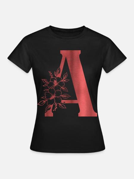 A Monogramm Buchstabe - Frauen T-Shirt - Schwarz