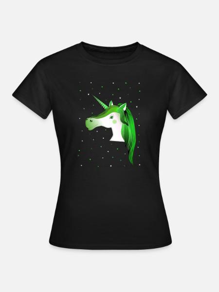 Einhorn Sternenhimmel - Frauen T-Shirt - Schwarz