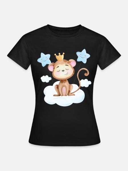 Süßes Affen Baby - Frauen T-Shirt - Schwarz