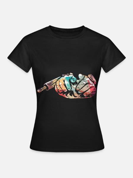 Knusprige Backkunst Bäckerhandwerk - Frauen T-Shirt - Schwarz