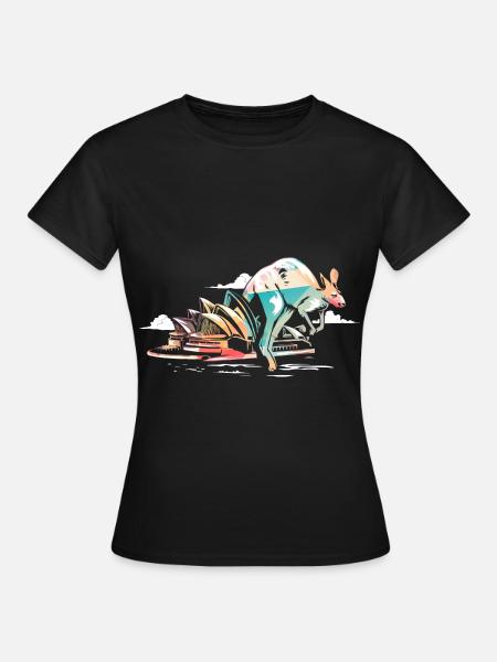 Springendes Känguru Australien - Frauen T-Shirt - Schwarz