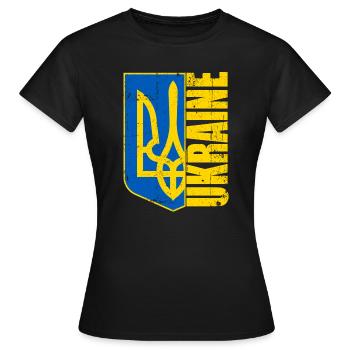 Ukraine Fußball Trikot Flagge Ukraina - Frauen T-Shirt - Schwarz - Vorne - AI Model Female 172 dark (172cm)