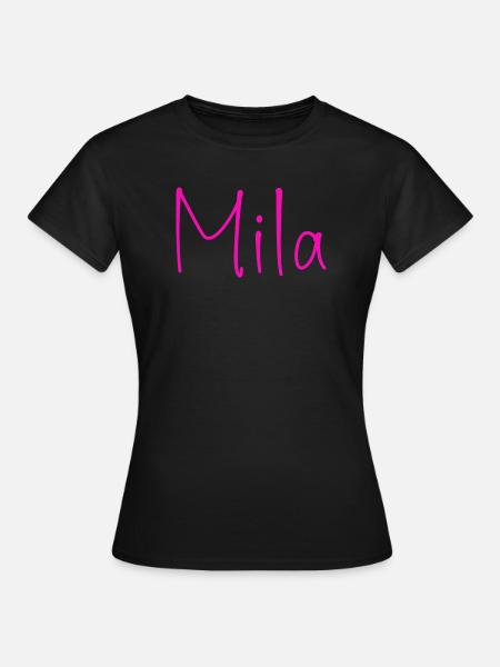 Mila Neon Script - Frauen T-Shirt - Schwarz