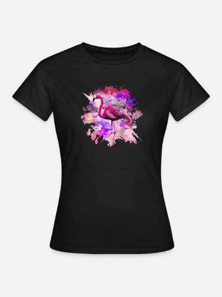 Flamingo - Frauen T-Shirt - Schwarz