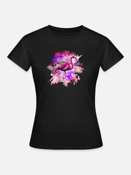 Flamingo Shirt - Frauen T-Shirt - Schwarz