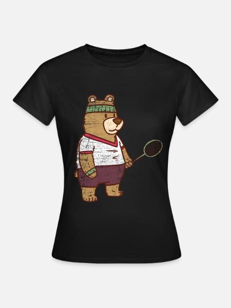 Spritziger Speedminton Bär Turnier - Frauen T-Shirt - Schwarz