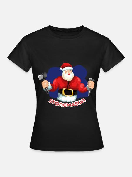 Kräftiger Steinmetz Weihnachtsbaustelle - Frauen T-Shirt - Schwarz
