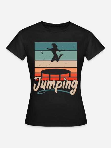 Springendes Trampolin Trampolin Trampolinspringen - Frauen T-Shirt - Schwarz