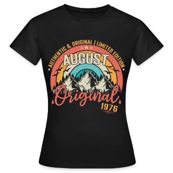 August 1976 August Geburtstag 1976 August - Frauen T-Shirt - Schwarz - Vorne - AI Model Female 172 dark (172cm)